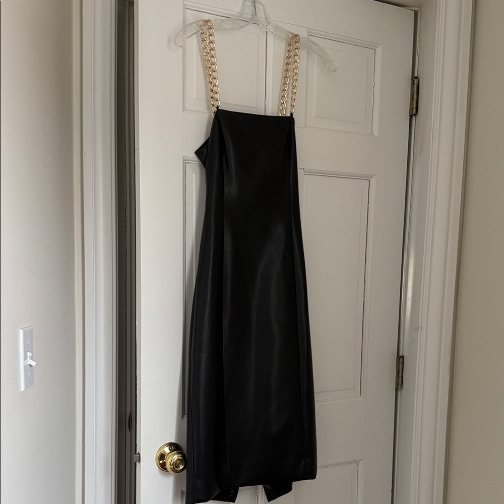 Alice + Olivia Black Dress with Gold Chain Straps